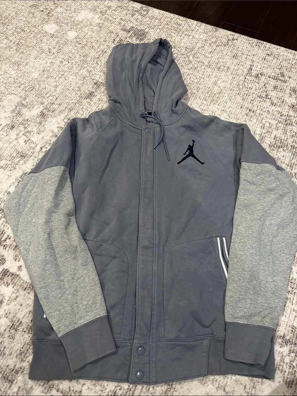 Jordan Men's Two-Tone Gray Hooded Full-Zip Jacket